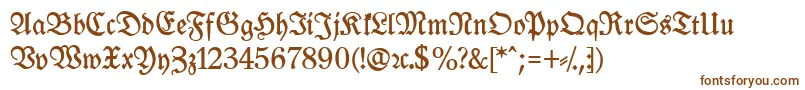 LeipzigFrakturBoldLf-fontti – ruskeat fontit valkoisella taustalla
