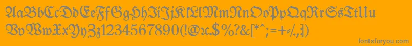フォントLeipzigFrakturBoldLf – オレンジの背景に灰色の文字