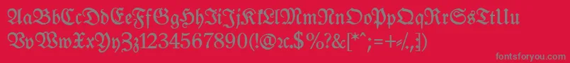 LeipzigFrakturBoldLf Font – Gray Fonts on Red Background