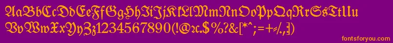 LeipzigFrakturBoldLf Font – Orange Fonts on Purple Background