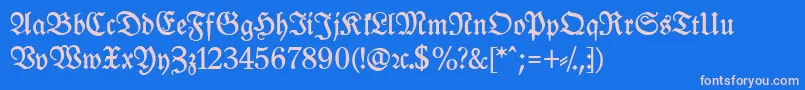 LeipzigFrakturBoldLf-Schriftart – Rosa Schriften auf blauem Hintergrund