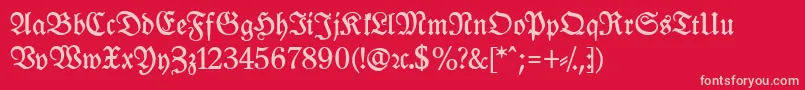 LeipzigFrakturBoldLf Font – Pink Fonts on Red Background