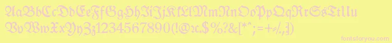 LeipzigFrakturBoldLf Font – Pink Fonts on Yellow Background