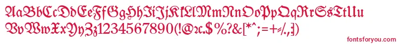 LeipzigFrakturBoldLf-Schriftart – Rote Schriften auf weißem Hintergrund