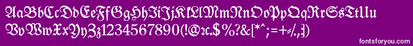 Шрифт LeipzigFrakturBoldLf – белые шрифты на фиолетовом фоне