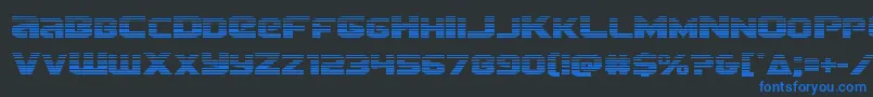 フォントTerrangrad – 黒い背景に青い文字