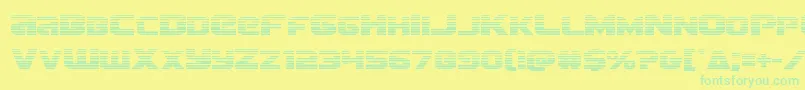 Terrangrad-Schriftart – Grüne Schriften auf gelbem Hintergrund