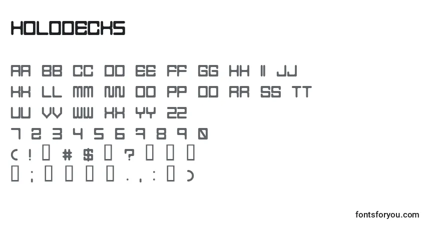Czcionka Holodeck5 – alfabet, cyfry, specjalne znaki