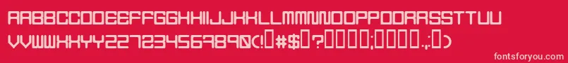 フォントHolodeck5 – 赤い背景にピンクのフォント