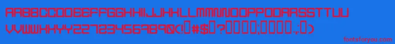 Holodeck5-Schriftart – Rote Schriften auf blauem Hintergrund