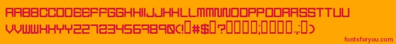 フォントHolodeck5 – オレンジの背景に赤い文字