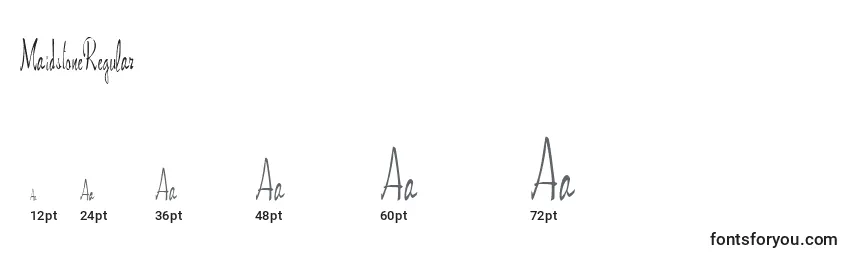 Tamaños de fuente MaidstoneRegular