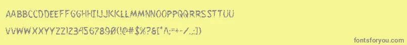 Fonte Flesheatingcond – fontes cinzas em um fundo amarelo