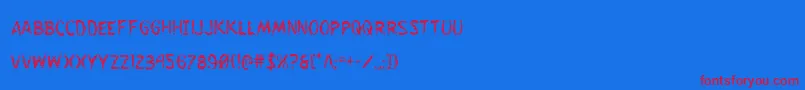 Flesheatingcond Font – Red Fonts on Blue Background