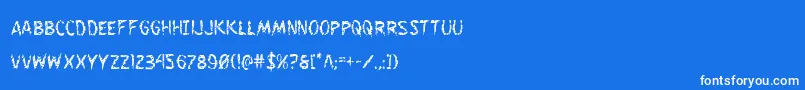 フォントFlesheatingcond – 青い背景に白い文字