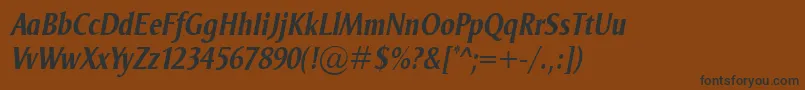 OdenseCondBolditalic Font – Black Fonts on Brown Background