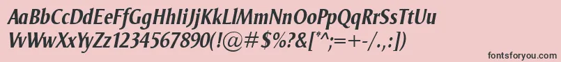 OdenseCondBolditalic Font – Black Fonts on Pink Background