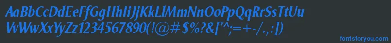 OdenseCondBolditalic Font – Blue Fonts on Black Background