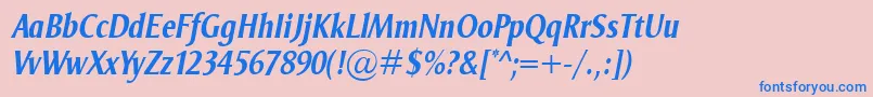 OdenseCondBolditalic Font – Blue Fonts on Pink Background