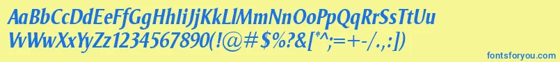OdenseCondBolditalic Font – Blue Fonts on Yellow Background