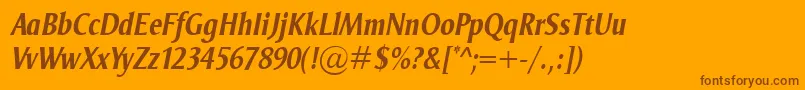 OdenseCondBolditalic Font – Brown Fonts on Orange Background