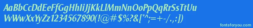 OdenseCondBolditalic Font – Green Fonts on Blue Background