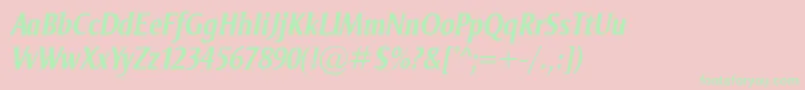 OdenseCondBolditalic Font – Green Fonts on Pink Background