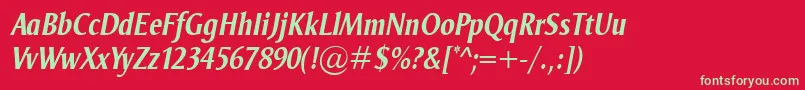 OdenseCondBolditalic Font – Green Fonts on Red Background