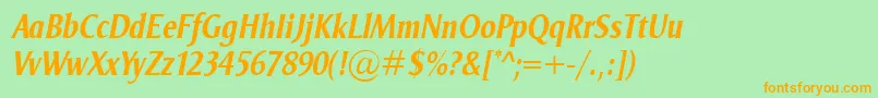 OdenseCondBolditalic Font – Orange Fonts on Green Background