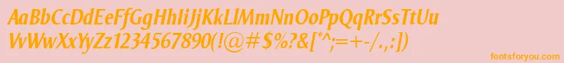 OdenseCondBolditalic Font – Orange Fonts on Pink Background