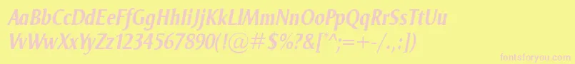 OdenseCondBolditalic Font – Pink Fonts on Yellow Background