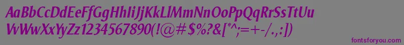 OdenseCondBolditalic Font – Purple Fonts on Gray Background