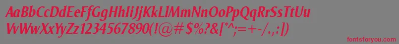 OdenseCondBolditalic Font – Red Fonts on Gray Background