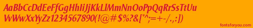 OdenseCondBolditalic Font – Red Fonts on Orange Background