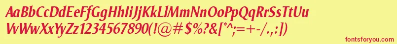 OdenseCondBolditalic Font – Red Fonts on Yellow Background