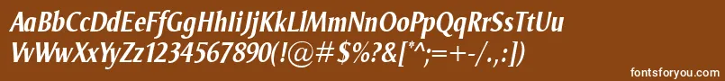 OdenseCondBolditalic Font – White Fonts on Brown Background