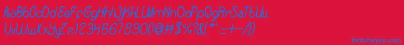 BeautyAndTheBestBold-fontti – siniset fontit punaisella taustalla