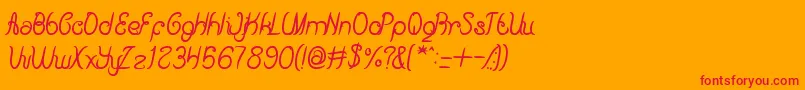 BeautyAndTheBestBold-Schriftart – Rote Schriften auf orangefarbenem Hintergrund