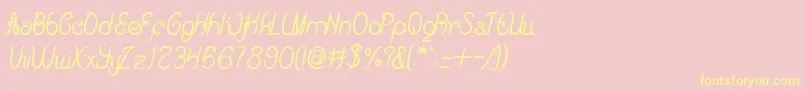 BeautyAndTheBestBold-Schriftart – Gelbe Schriften auf rosa Hintergrund