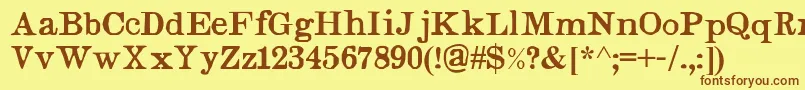 Judges-fontti – ruskeat fontit keltaisella taustalla