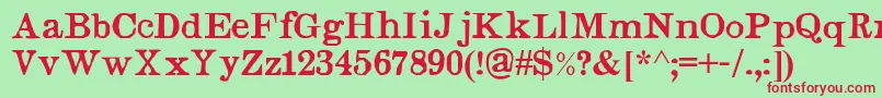 Judges Font – Red Fonts on Green Background