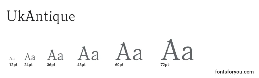 Размеры шрифта UkAntique