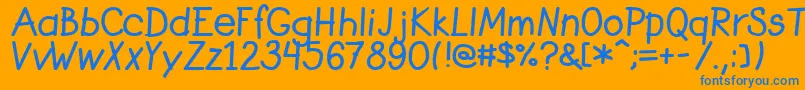 Sebran3 Font – Blue Fonts on Orange Background