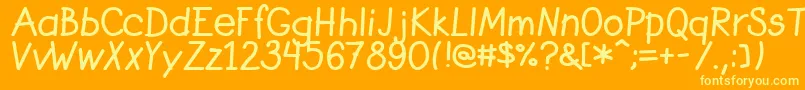 Fonte Sebran3 – fontes amarelas em um fundo laranja