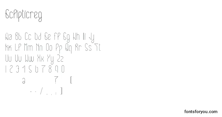 Eclipticregフォント–アルファベット、数字、特殊文字