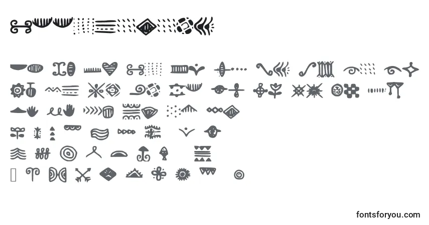 Czcionka Doodlizing – alfabet, cyfry, specjalne znaki