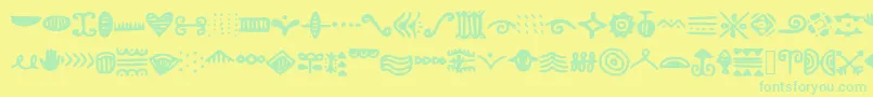 Doodlizing Font – Green Fonts on Yellow Background