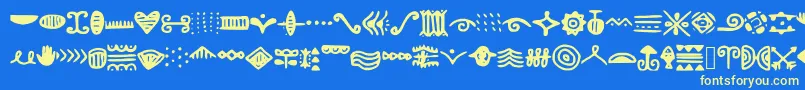 フォントDoodlizing – 黄色の文字、青い背景