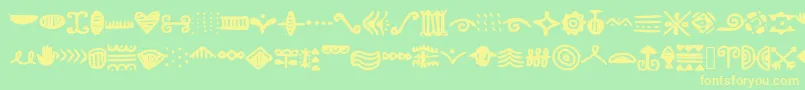 Czcionka Doodlizing – żółte czcionki na zielonym tle