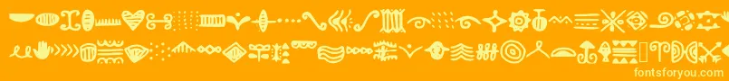 Doodlizing Font – Yellow Fonts on Orange Background